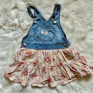 OshKosh B'gosh Denim and Floral Kids Overall Dress